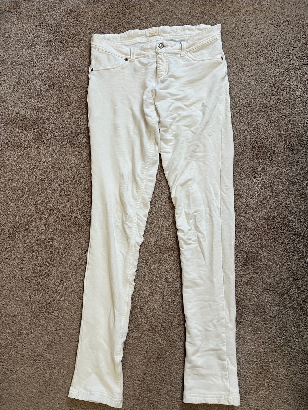 Labijou 95% cotton/5% spandex med low rise thinner bodycon white jeans leggings